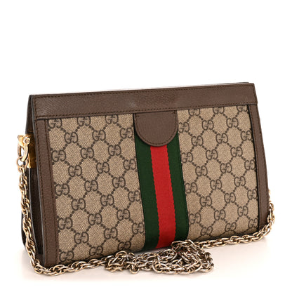 Gucci GG Supreme Monogram Web Small Ophidia Chain Shoulder Bag Brown 3 of 13