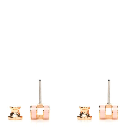Hermes Rose Gold Lacquered Mini Pop H Earrings Rose Sakura 3 of 6