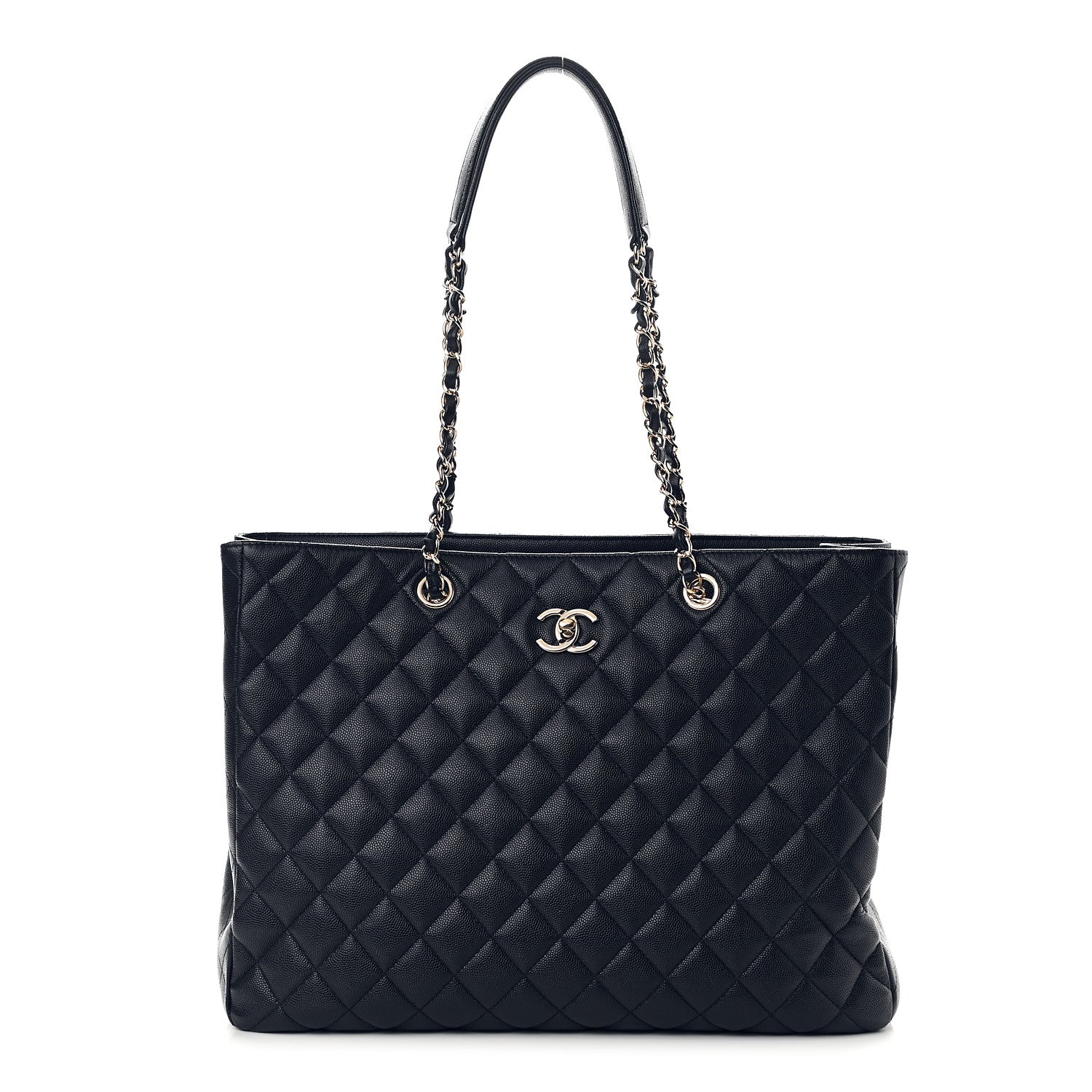 Chanel Caviar Quilted Large CC Shopping Tote Navy 1 of 8