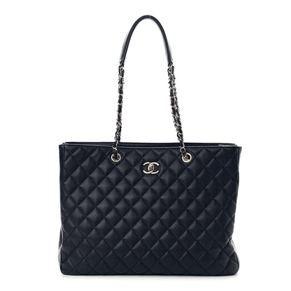 Chanel Caviar Quilted Large CC Shopping Tote Navy 1 of 8