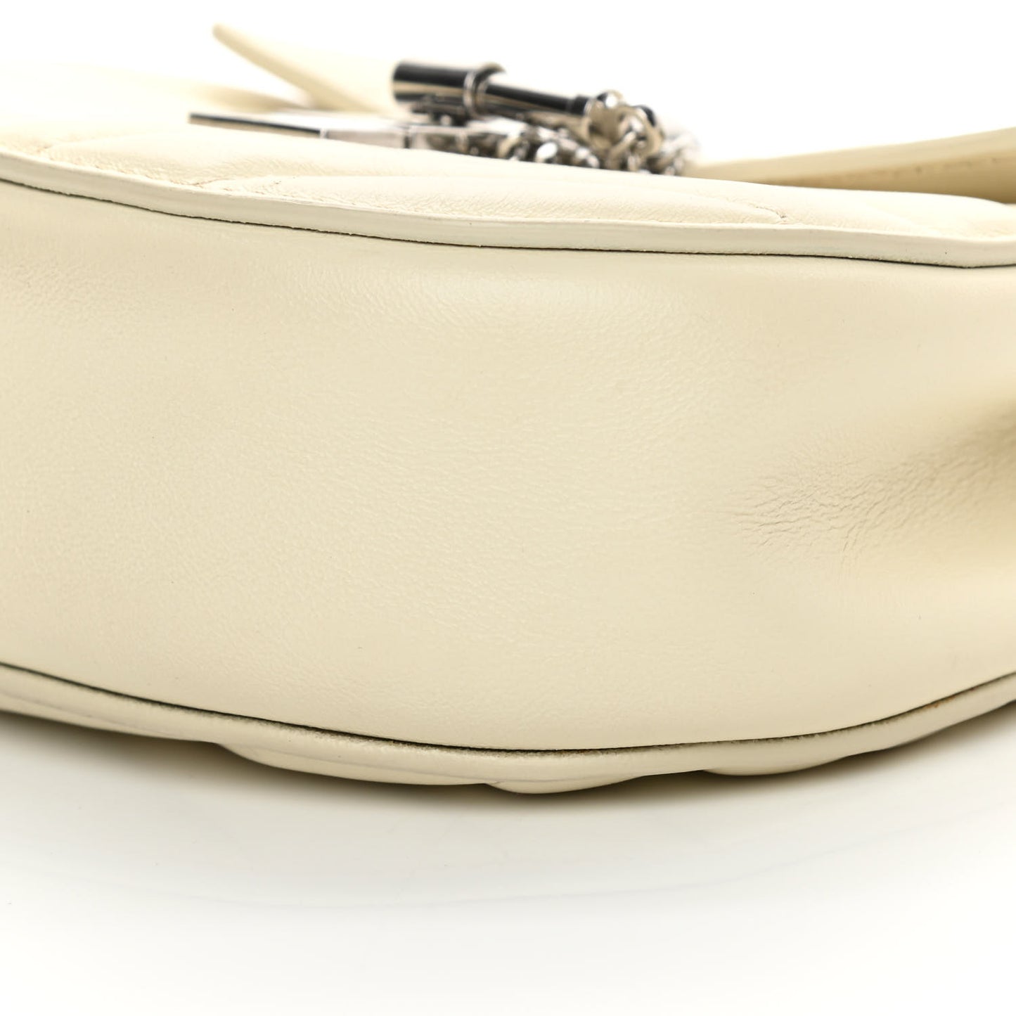 Calfskin Quilted Mini Drew Bijou Shoulder Bag Natural White