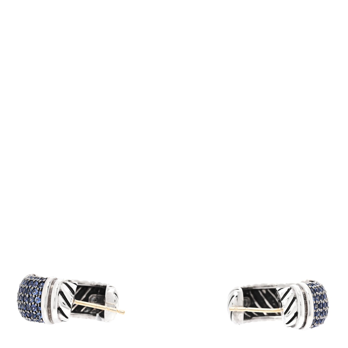 Sterling Silver Blue Sapphire Metro Hoop Earrings