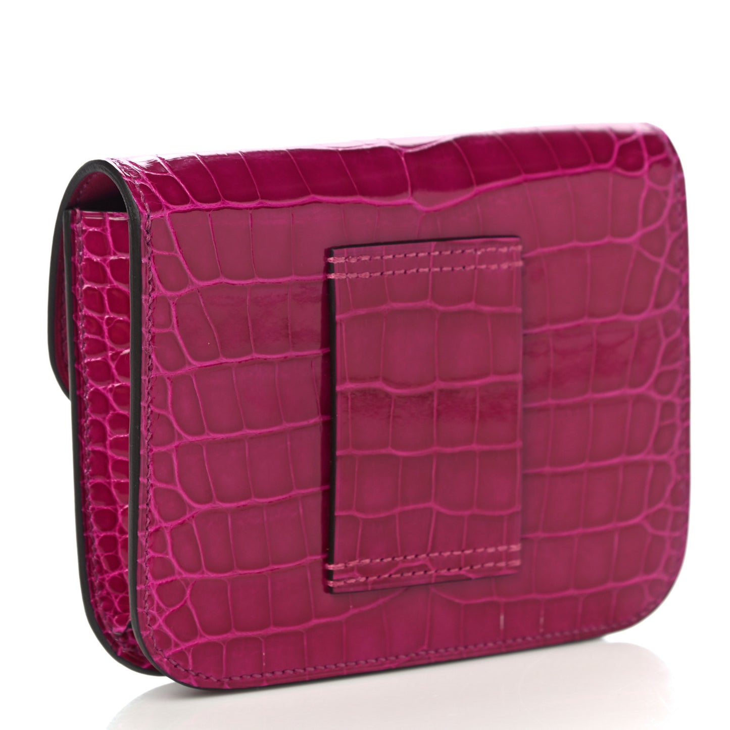 Shiny Alligator Constance Slim Wallet Rose Scheherazade