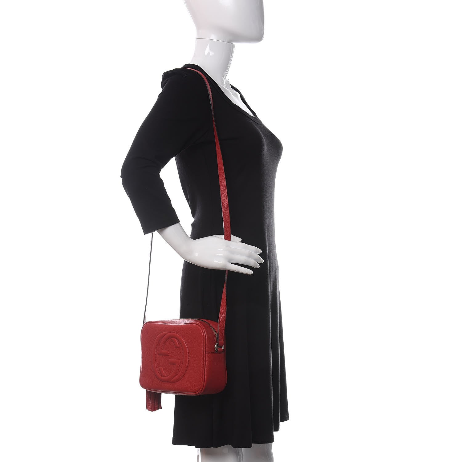 Gucci Pebbled Calfskin Small Soho Disco Bag Tabasco Red 2 of 10