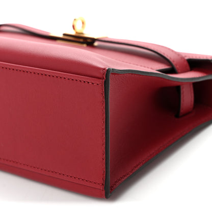 Hermes Swift Kelly Pochette Clutch Rouge Grenat 10 of 11