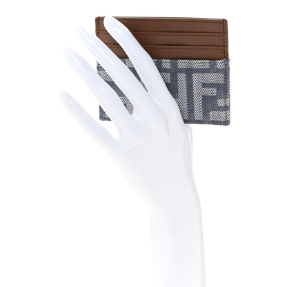 Fendi Denim Vitello Grace FF Card Holder Blue 2 of 9