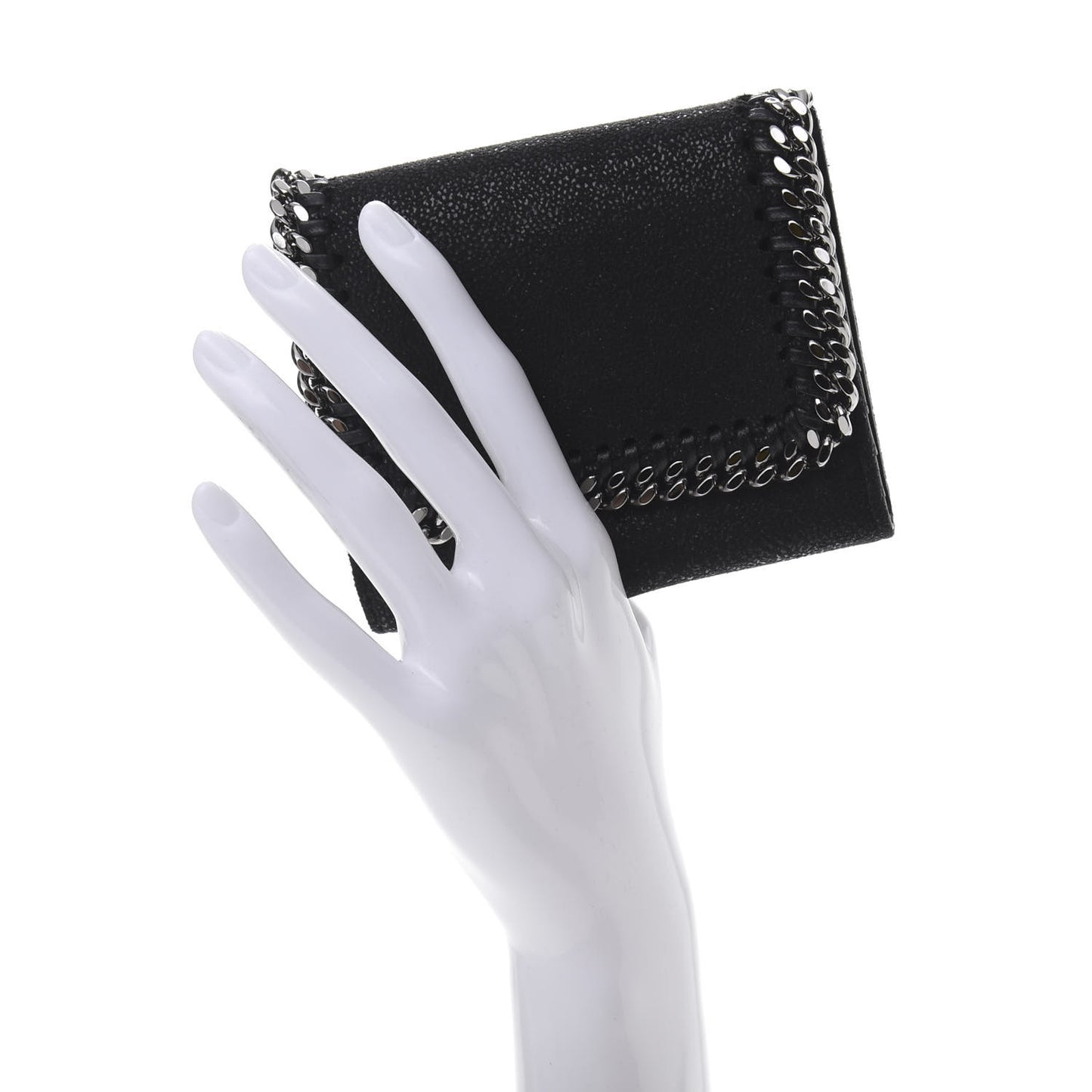 Shaggy Deer Small Falabella Flap Wallet Black