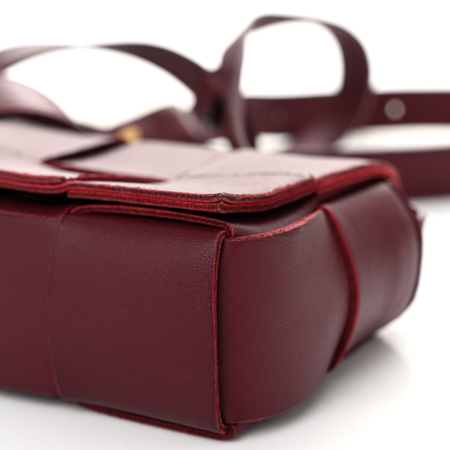 Bottega Veneta Lambskin Maxi Intrecciato Extra Mini Cassette Crossbody Bag Barolo 9 of 9