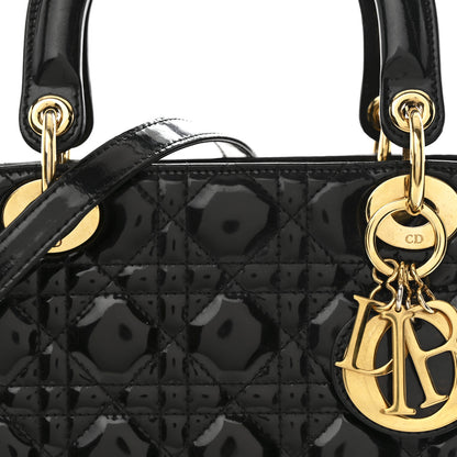 Christian Dior Patent Cannage Medium Lady Dior Black 8 of 14