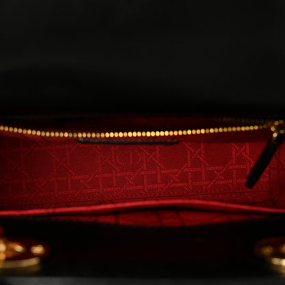 Christian Dior Lambskin Cannage Small Jeweled Lady Dior Black 5 of 10