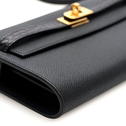 Hermes Epsom Matte Alligator Touch Kelly Wallet To Go Black 8 of 10