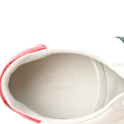 Gucci Calfskin Ayers Bee Embroidered Womens Ace Sneakers 35 White Green 8 of 10