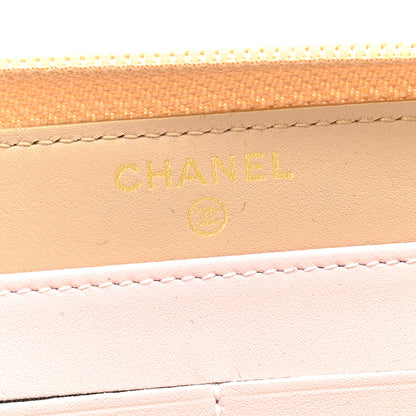 Chanel Metallic Aged Calfskin Quilted Palette Gusset Zip Around Wallet Gold 7 of 11