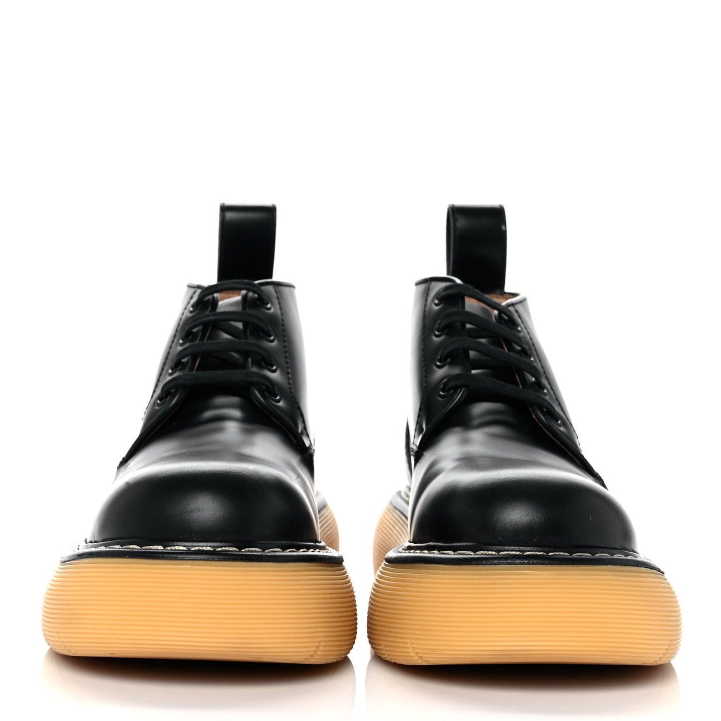 Calfskin The Swell Lace Up Ankle Boots 39 Black Natural Rubber