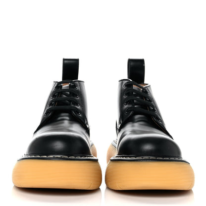 Bottega Veneta Calfskin The Swell Lace Up Ankle Boots 39 Black Natural Rubber 2 of 7