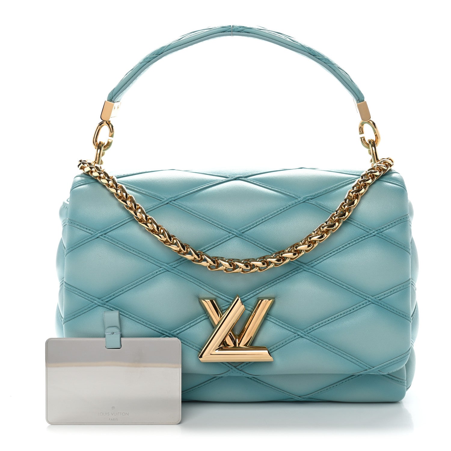 Louis Vuitton Lambskin Malletage Top Handle GO-14 MM Lagoon 3 of 10