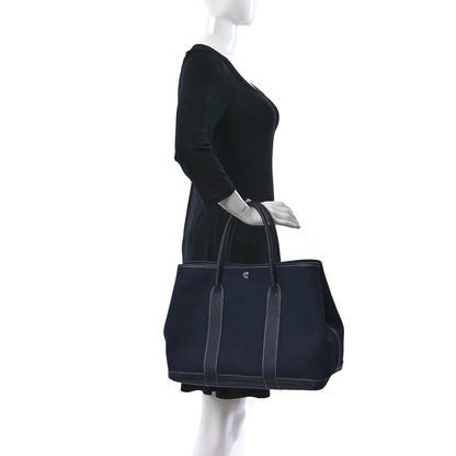 Hermes Toile Negonda Garden Party Tote 36 MM Bleu Marine 2 of 12