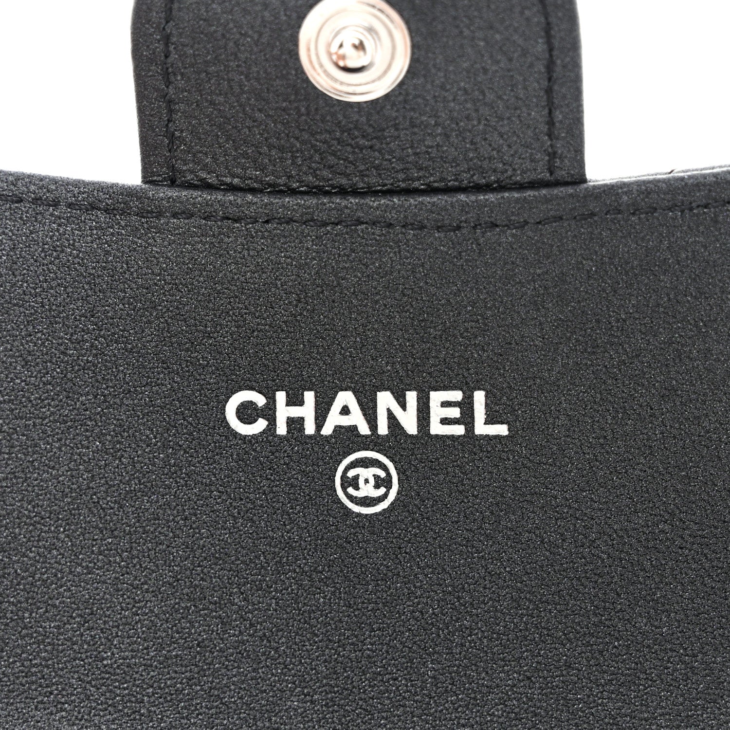 Chanel Pearly Lambskin Quilted Flap Card Holder Wallet So Black 6 of 9