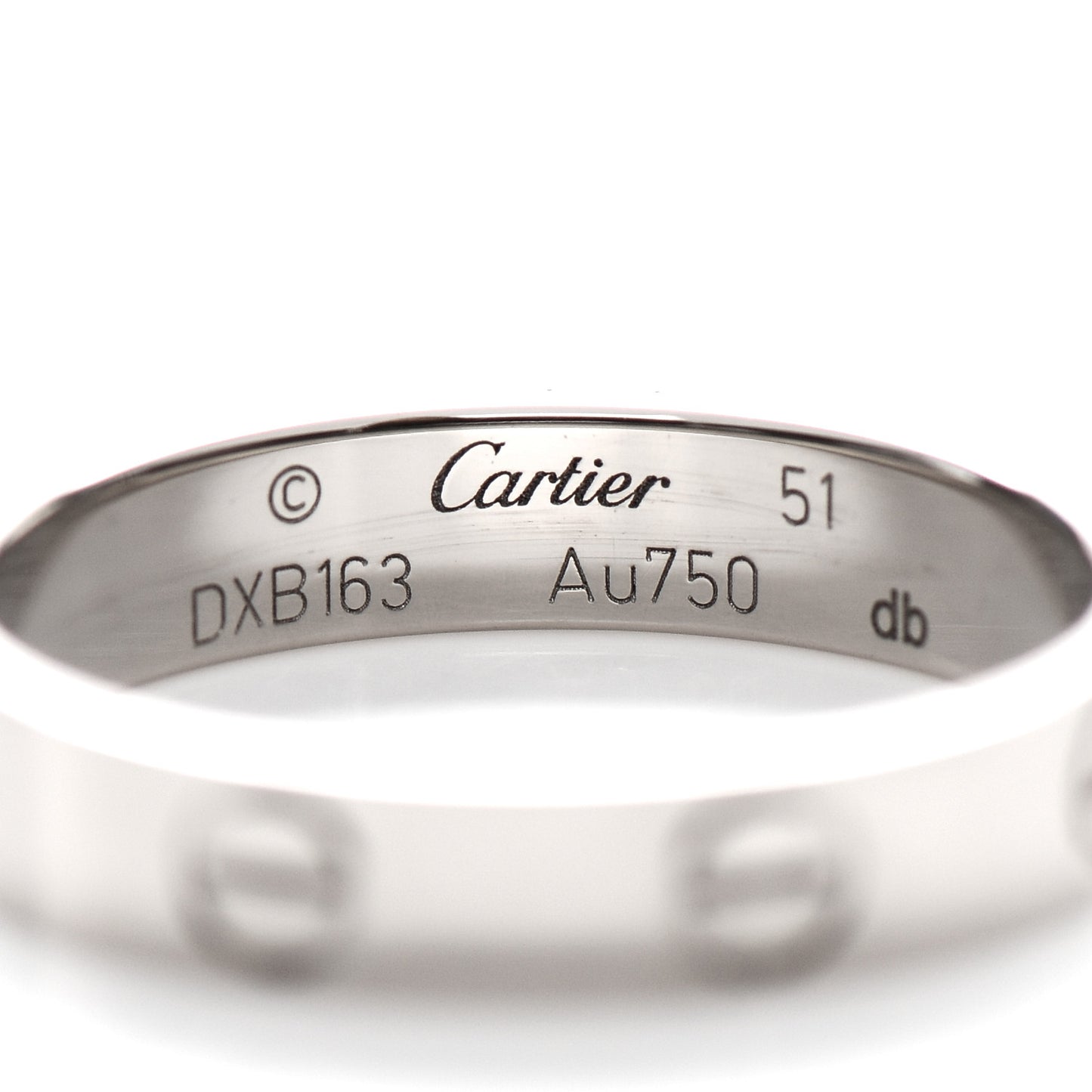 18K White Gold 3.5mm LOVE Wedding Band Ring 51 5.75