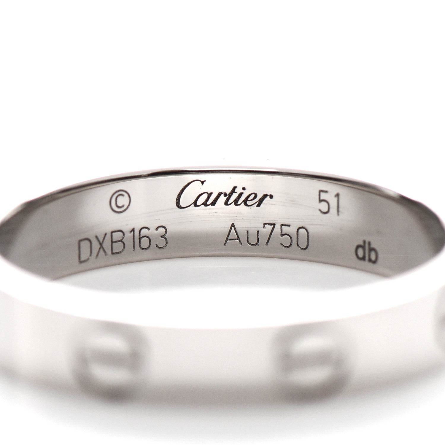 Cartier 18K White Gold 3.5mm LOVE Wedding Band Ring 51 5.75 4 of 4