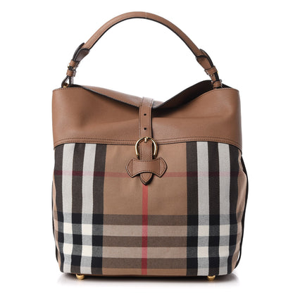 Burberry Grainy Calfskin House Check Medium Sycamore Dark Sand 1 of 7