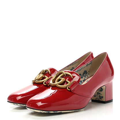 Gucci Vernice GG Victoire 55mm Loafer Pumps 38 Hibiscus Red 3 of 9