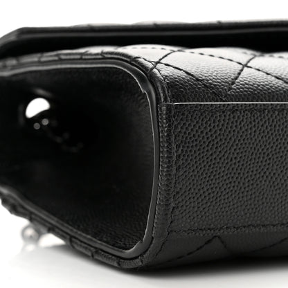 Saint Laurent Grain De Poudre Textured Mixed Matelasse Triquilt Small Monogram Monochrome Satchel Black 8 of 10