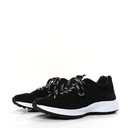 Chanel Suede Goatskin CC Sneakers 39 Black 3 of 8