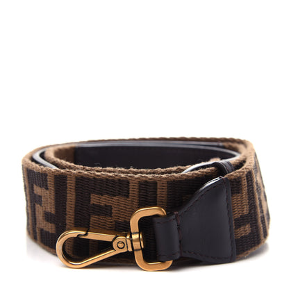 Fendi Ribbon Vitello Century FF 1974 Flat Studded Strap You Fango Marrone Ebano 1 of 5