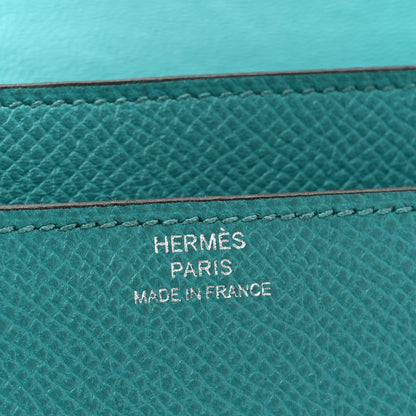Hermes Epsom Enamel Constance Long Wallet Bleu Paon 7 of 10