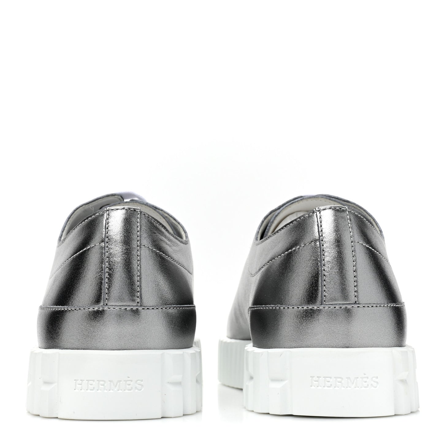 Metallic Calfskin Cross Sneakers 39 Silver