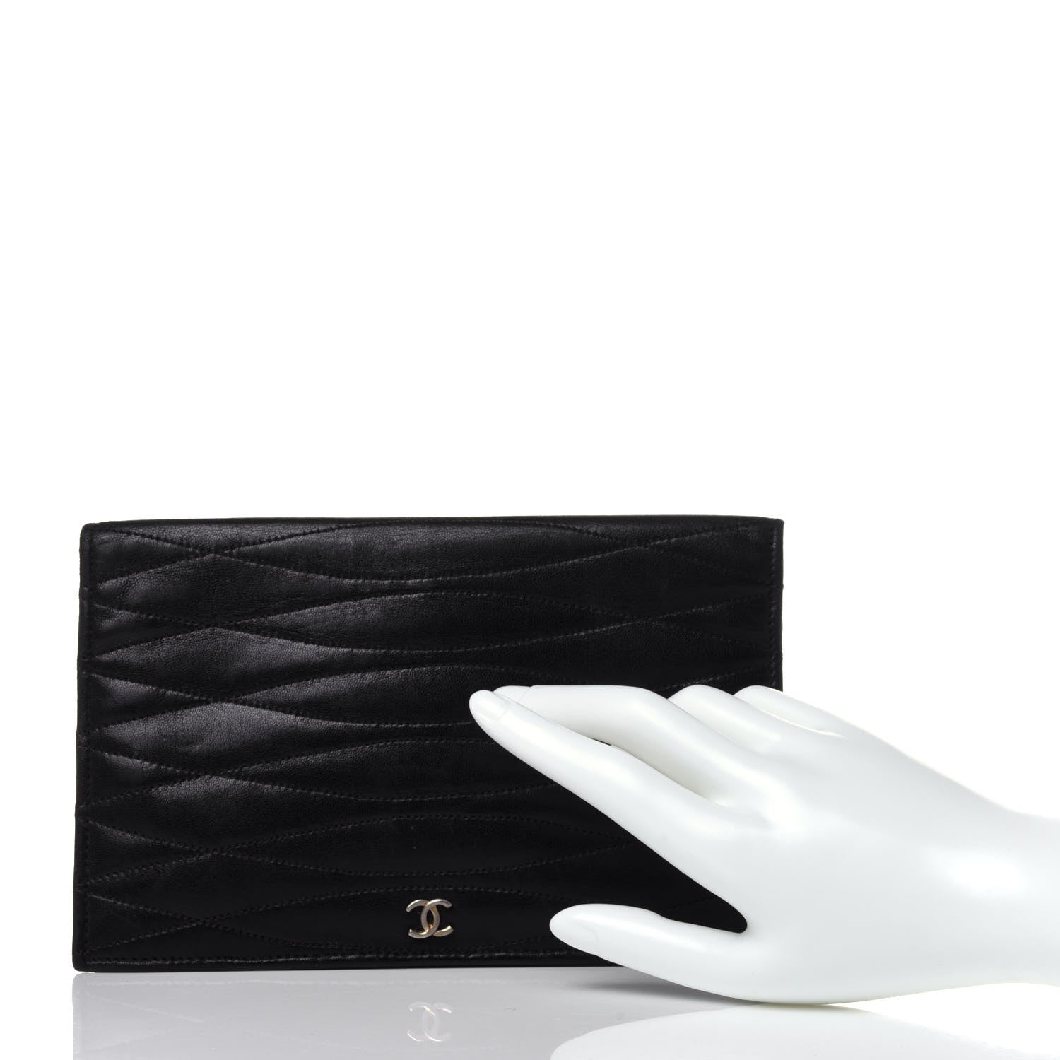 Chanel Lambskin Quilted CC Clutch Black 2 of 12