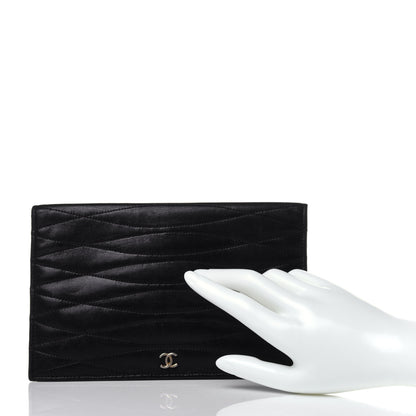 Chanel Lambskin Quilted CC Clutch Black 2 of 12