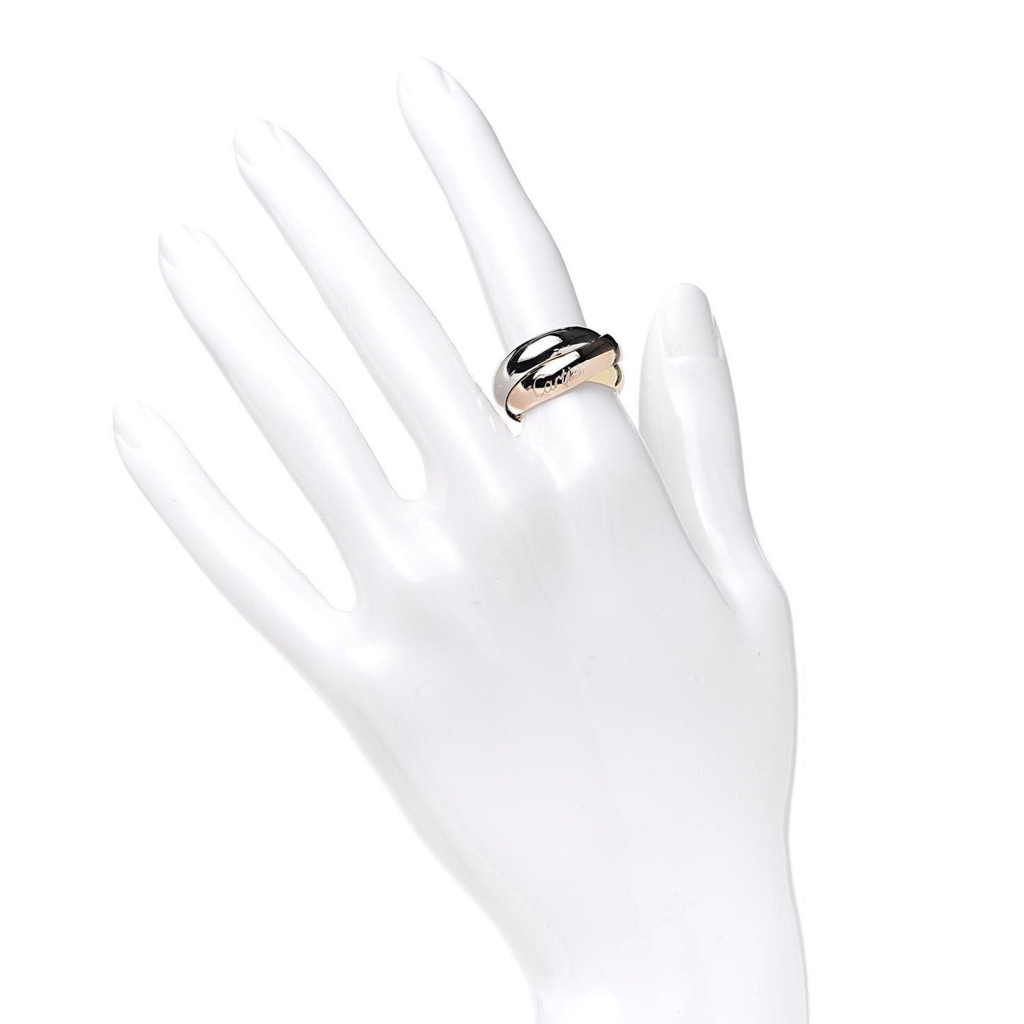 18K Pink Yellow White Gold Large Trinity Ring 50 5.25