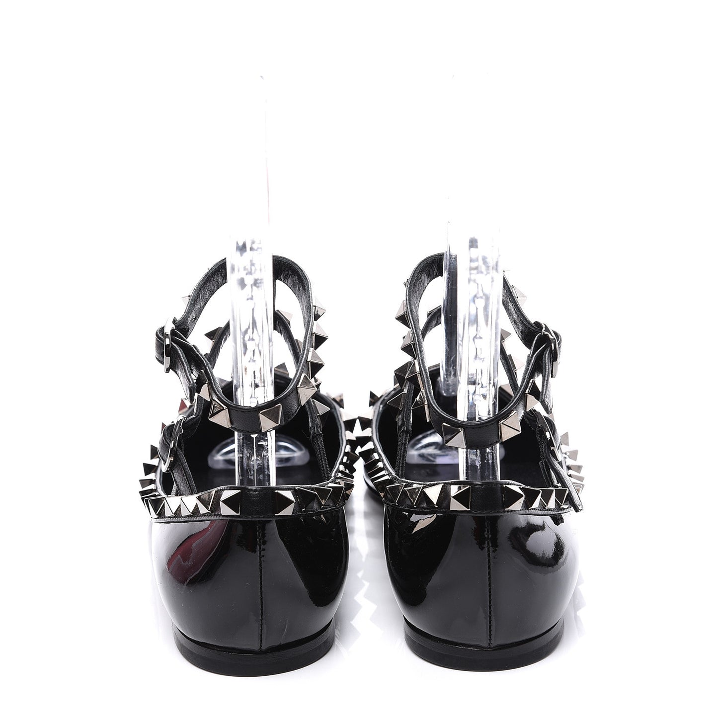 Patent Rockstud Cage Ballerina Flats 36 Black