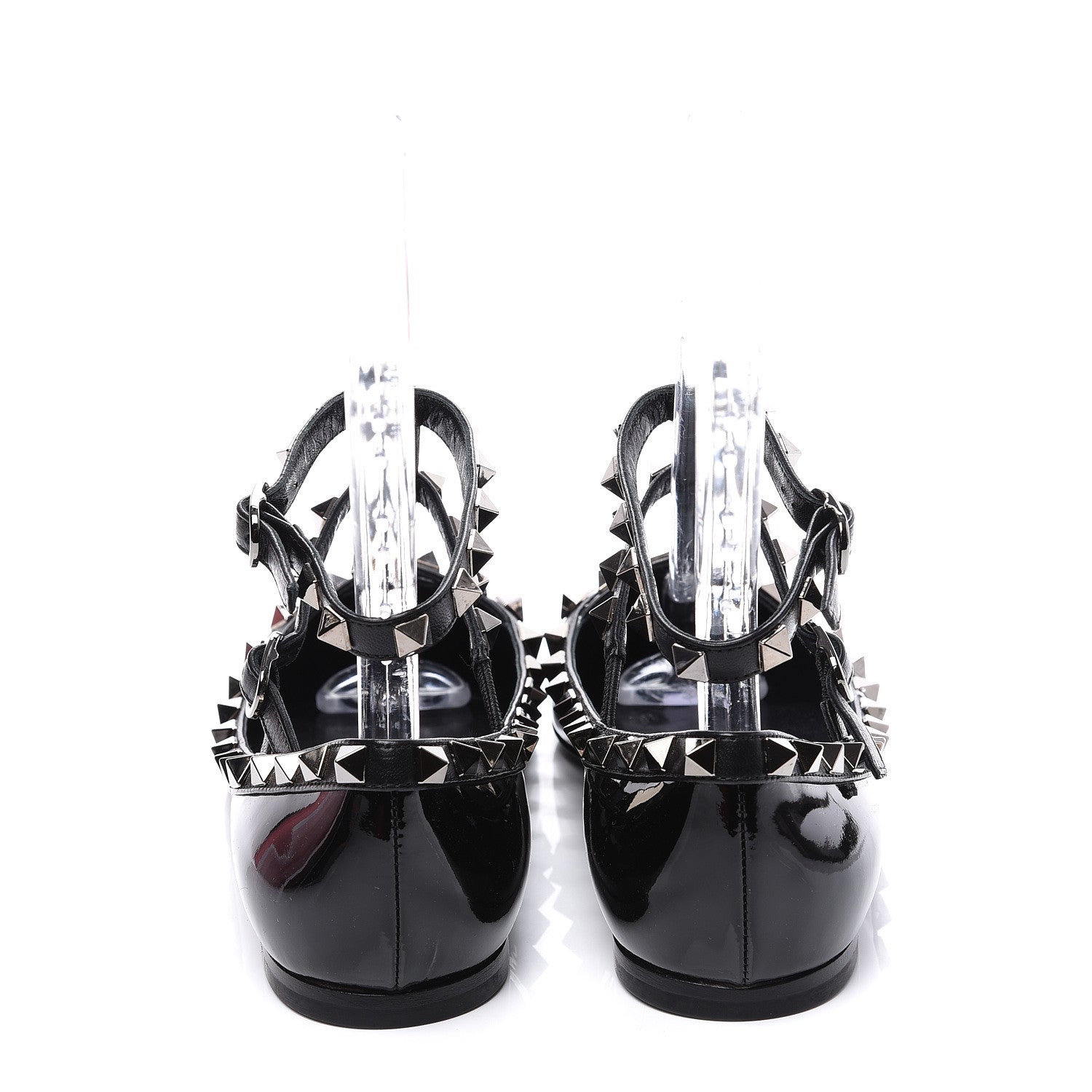 Valentino Garavani Patent Rockstud Cage Ballerina Flats 36 Black 7 of 11