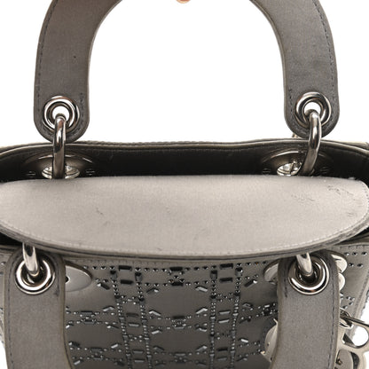 Christian Dior Satin Crystal Cannage Mini Lady Dior Gray 11 of 15