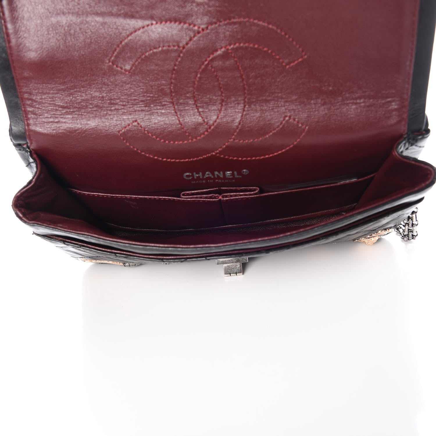 Chanel Aged Calfskin Lucky Charms 2.55 Reissue 225 Flap Black 8 of 11