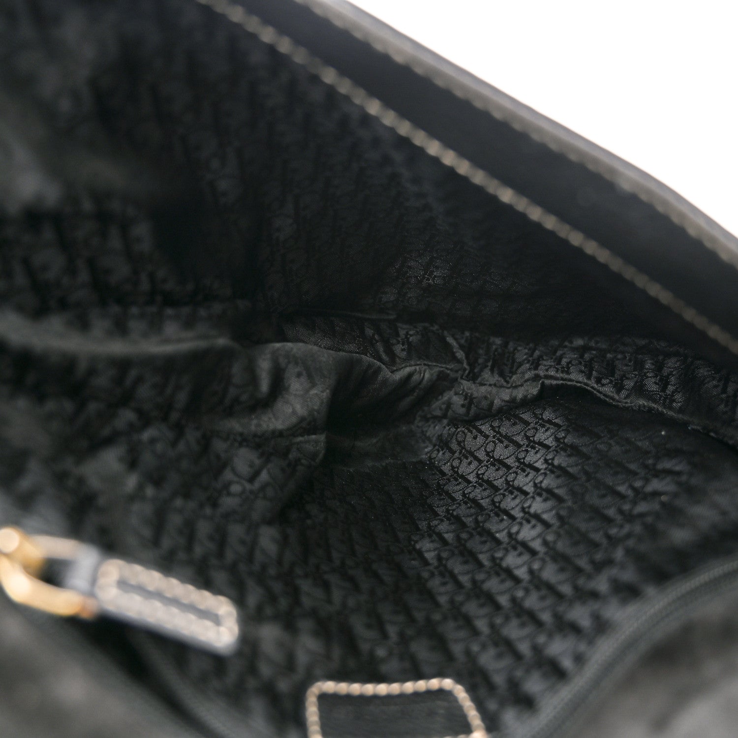 Christian Dior Calfskin Baudrier Saddle Bag Black 5 of 11
