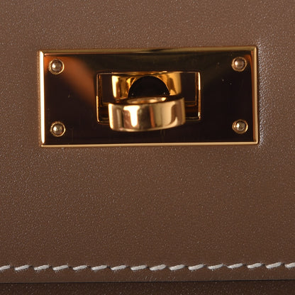 Hermes Tadelakt Kelly Retourne 28 Etoupe 20 of 36