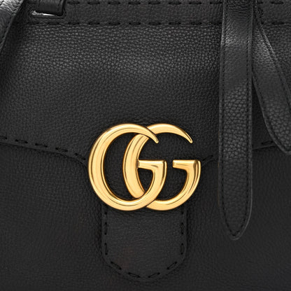 Gucci Calfskin Small GG Marmont Top Handle Bag Black 10 of 15