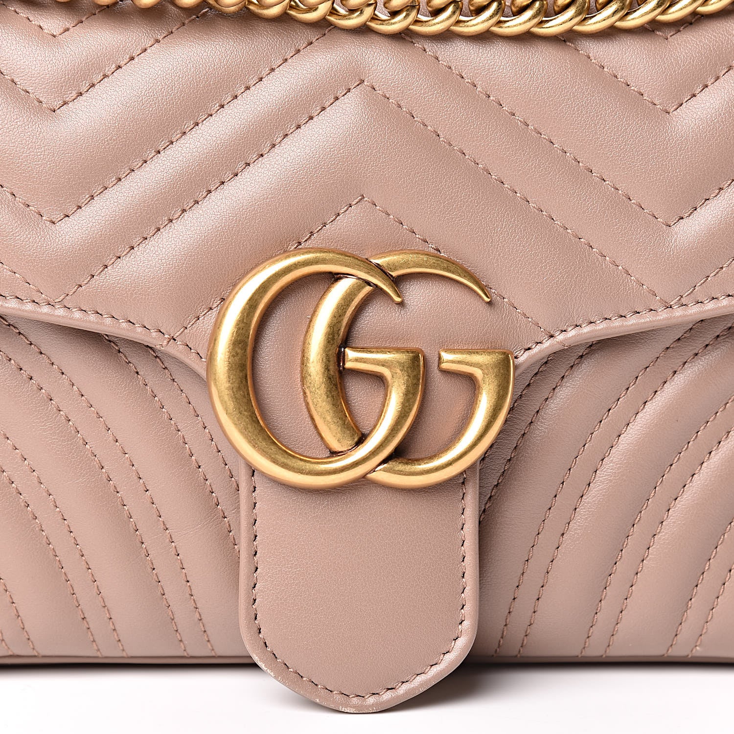 Gucci Calfskin Matelasse Small GG Marmont Shoulder Bag Porcelain Rose 8 of 10