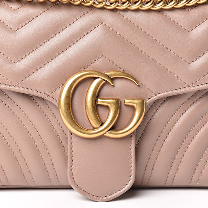 Gucci Calfskin Matelasse Small GG Marmont Shoulder Bag Porcelain Rose 8 of 10