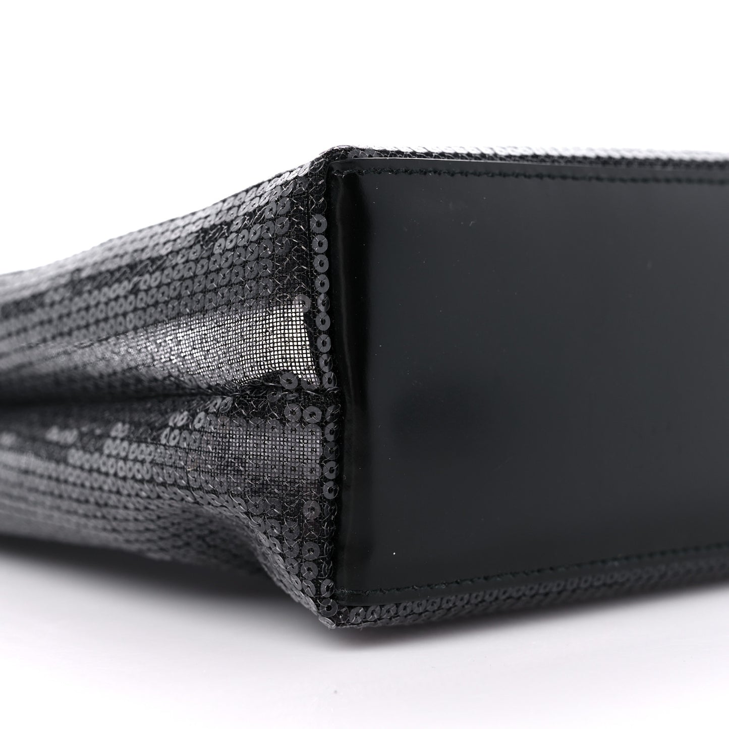Sequin Mesh Small Tote Bag Black