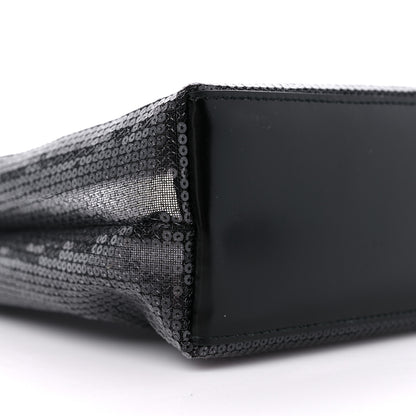 Prada Sequin Mesh Small Tote Bag Black 9 of 11