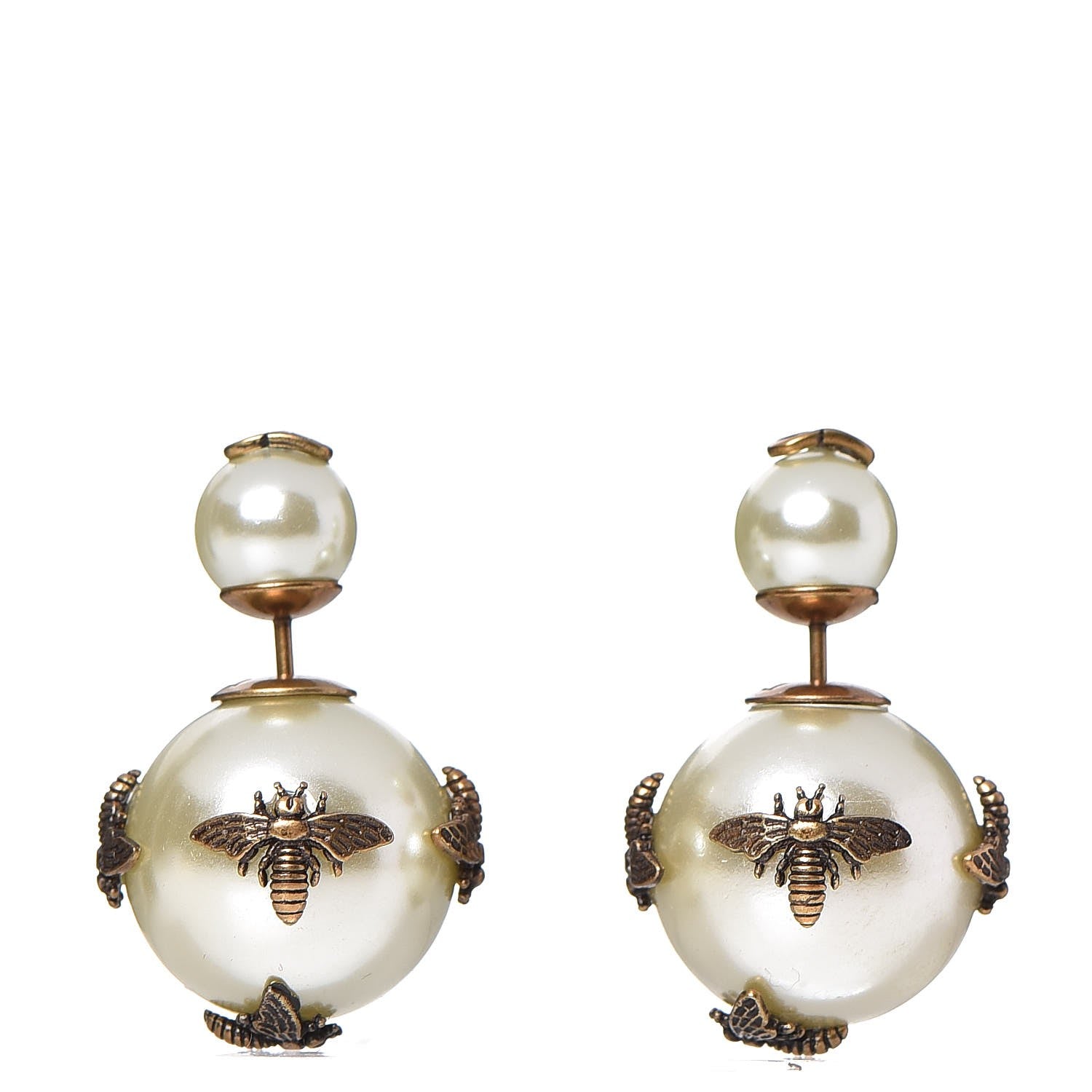 Christian Dior Mise En Dior Tribal Bee Earrings White 1 of 4