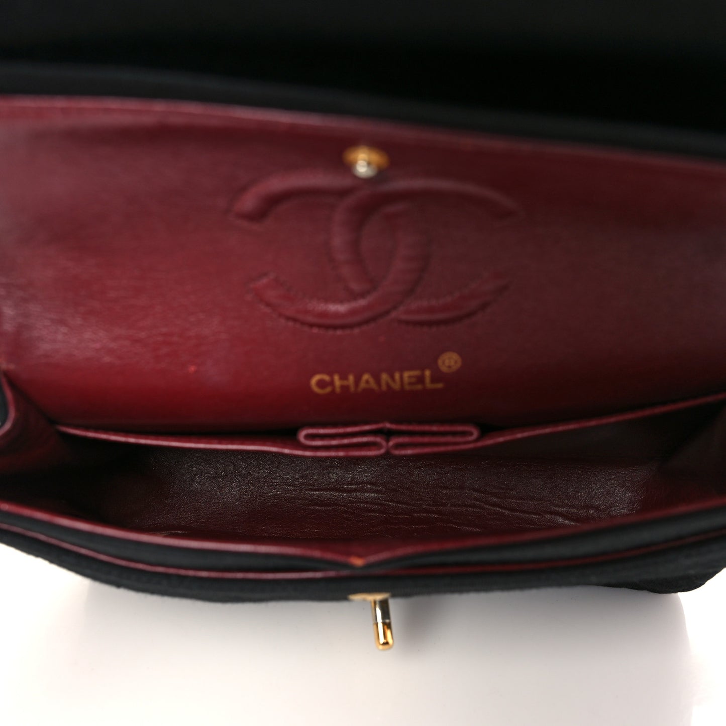 Jersey Quilted Small Double Flap Black