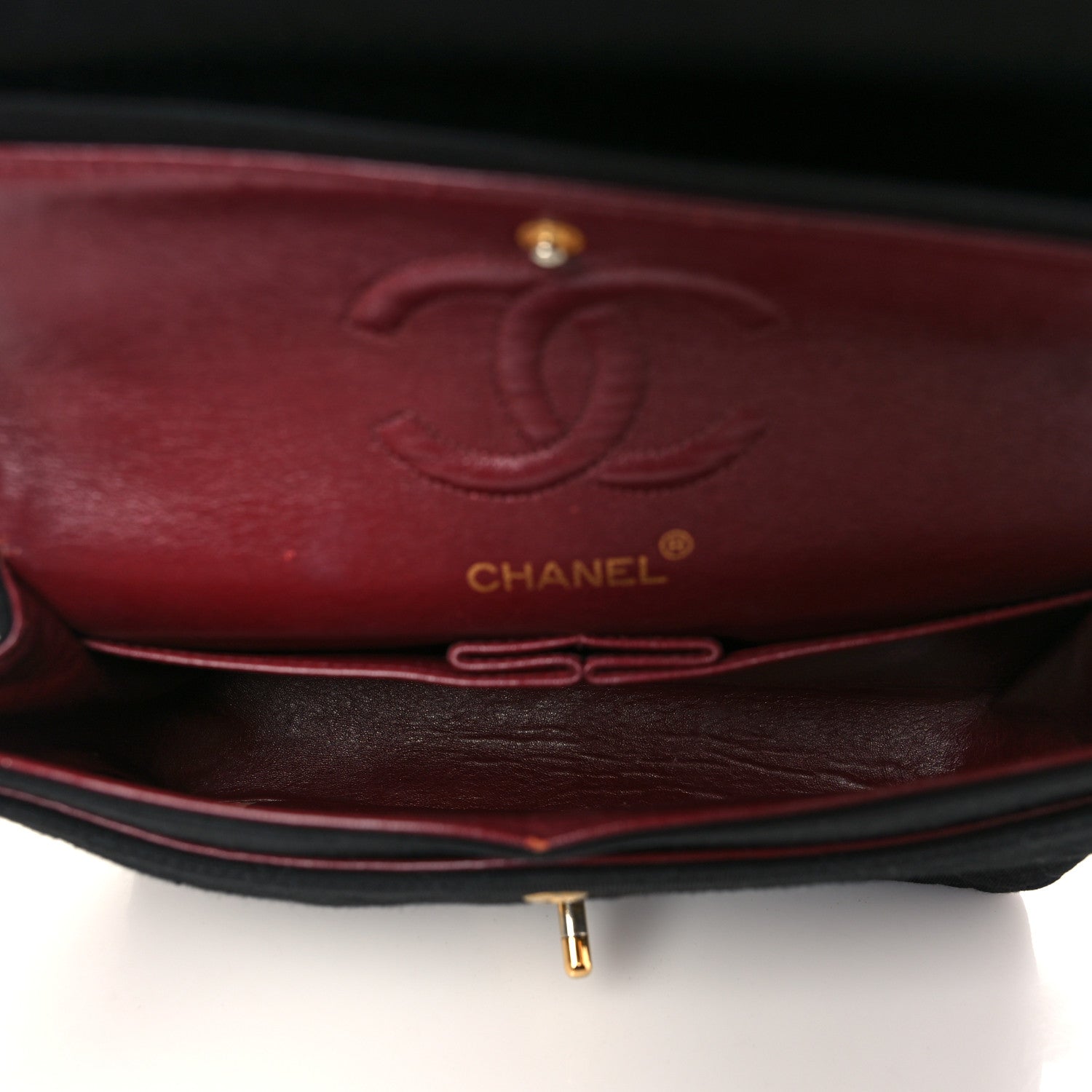 Chanel Jersey Quilted Small Double Flap Black 5 of 10