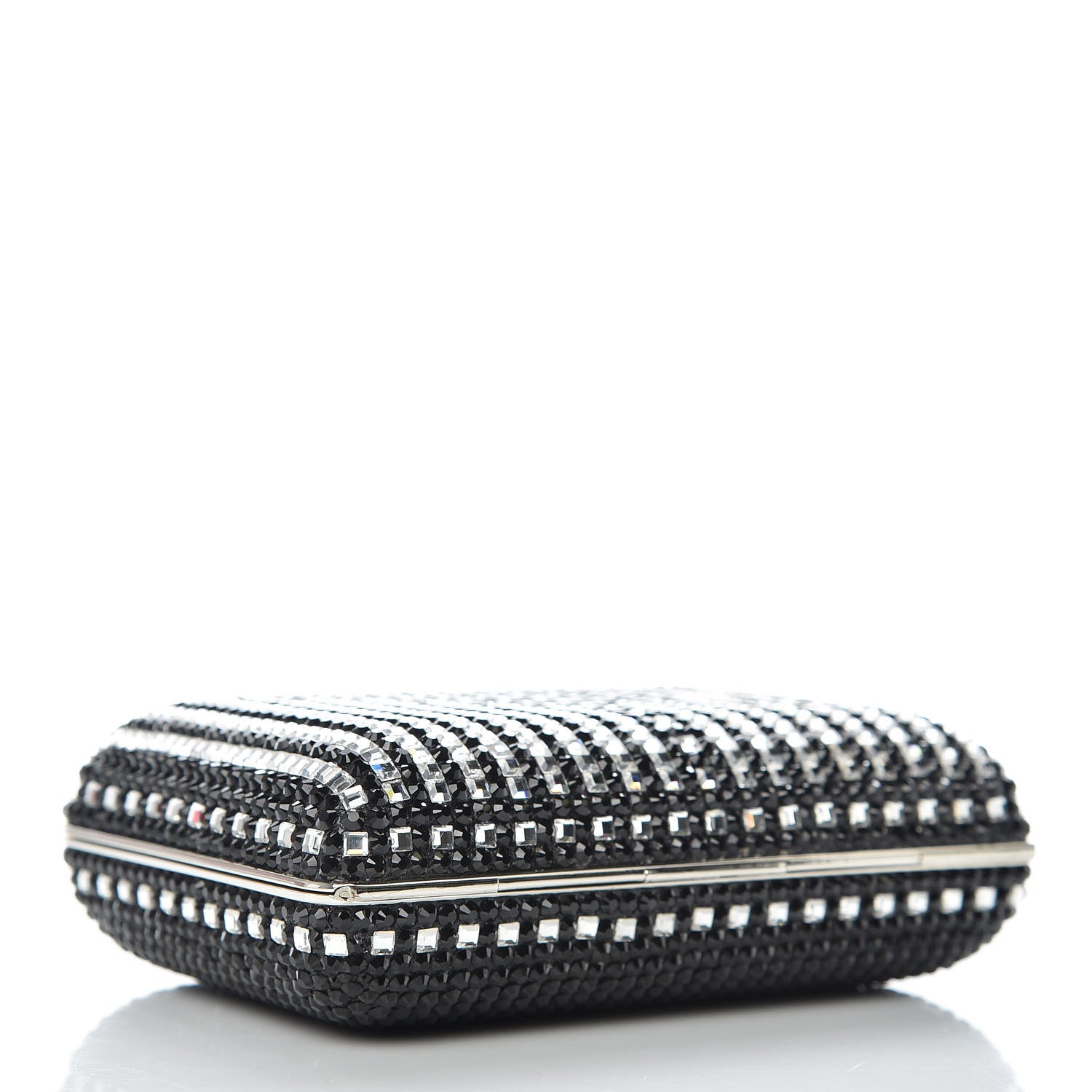 Judith Leiber Crystal Minaudière Clutch Black Silver 4 of 11