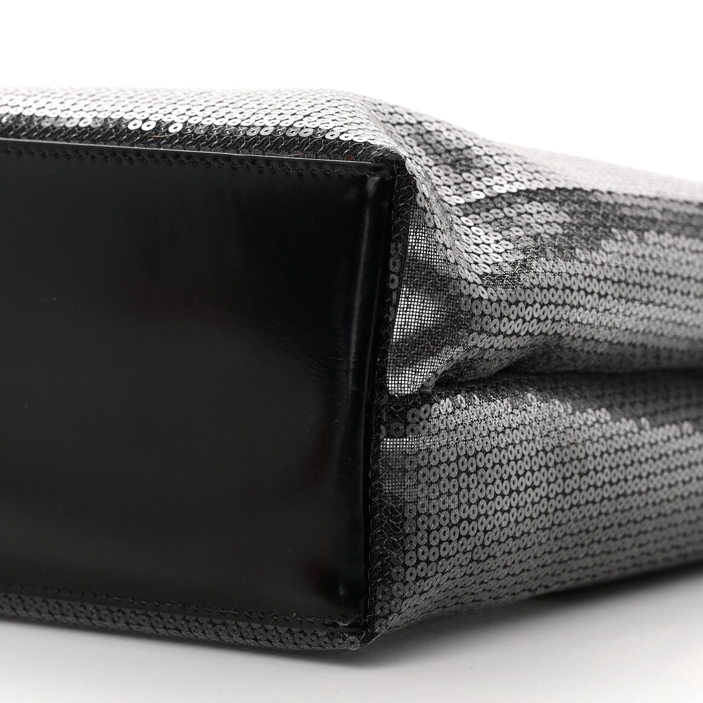 Mesh Sequin Spazzolato Logo Tote Black